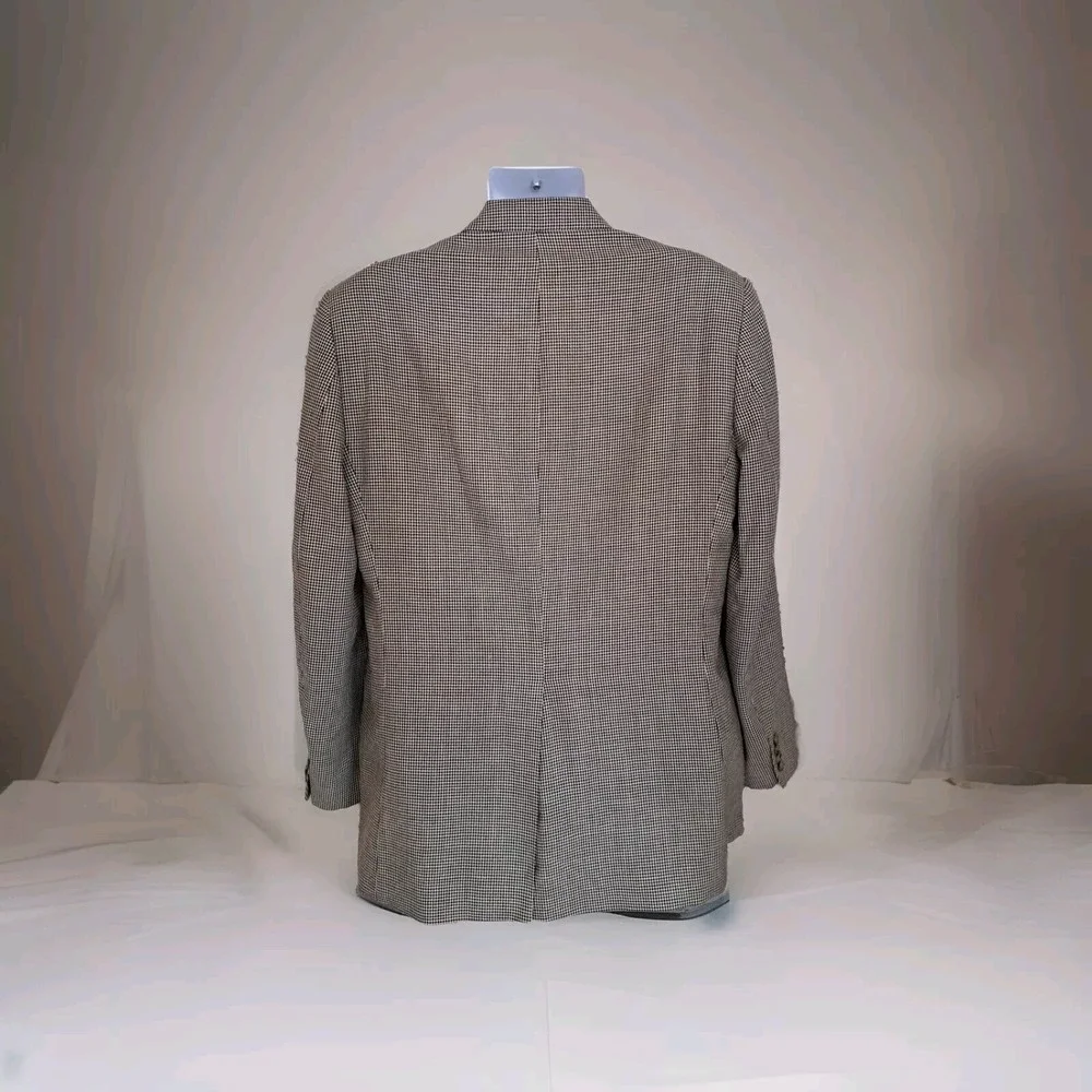 IZOD Sport Coat 42L Houndstooth‎ Pattern Silk Wool Blend Classic Fit 2 Button